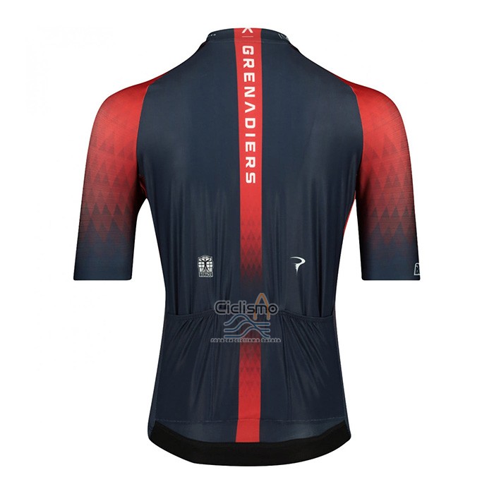 Ineos Grenadiers Ropa Ciclismo Culotte Corto 2022 Mangas Cortas Rojo Azul